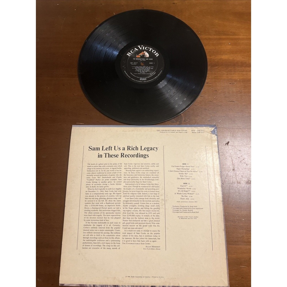 ?? SAM COOKE: The Unforgettable Sam Cooke Record Vinyl Lp - Picture 3 of 3
